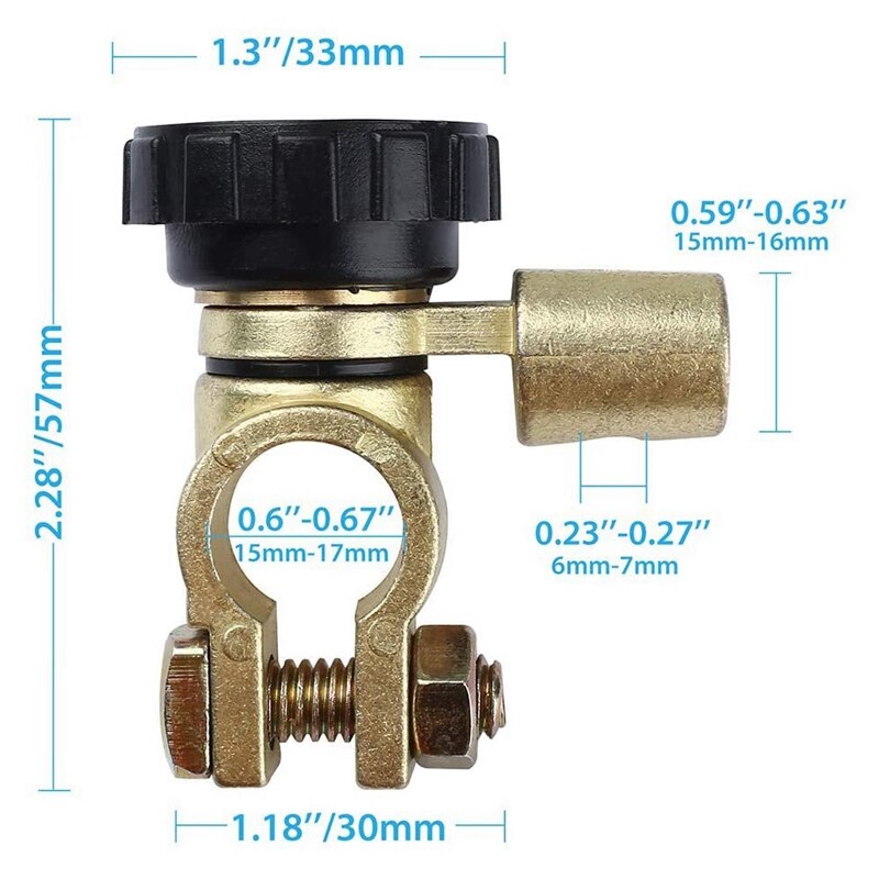 Top Post Battery Disconnect Switch for Cars Trucks Boats RVs 12V 24V Battery Cutoff Switch 360 Degree Battery Switch