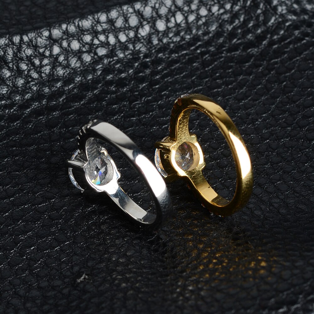 Bague classique de luxe en Zircon cubique AAAAA pour femmes, élégante, couleur or, titane et acier