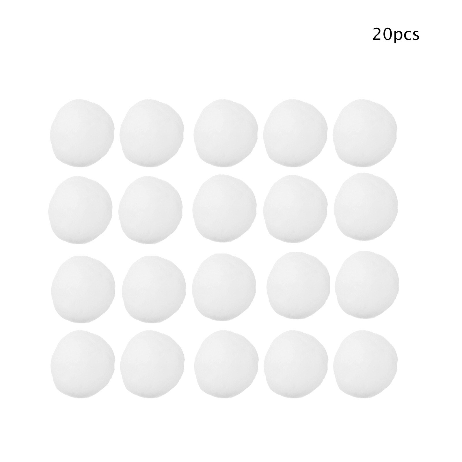 7.5Cm Kunstmatige Witte Sneeuwbal Realistische Doek Wol Sneeuwbal Indoor Sneeuwballengevecht Kerst Speelgoed Voor Kinderen: 20 PC