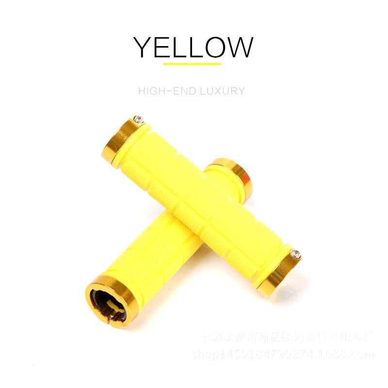 Juego de manillar de bicicleta de montaña, con cinco colores, amarillo, rojo, blanco, negro y azul, accesorios de 13,3X2,2 cm: Yellow