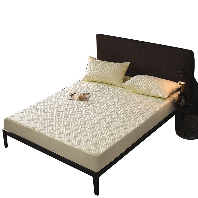 Zes Zijden All Inclusive Gewatteerde Matrashoes Zachte Vezel Topper Pad Vlakte Effen Kleur Bed Matras Protector Anti Dust mijt: 04 / 180x200cm