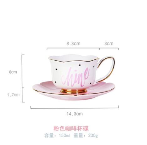 Gold Afternoon Tea Cup Saucer Set Coffee Cup Tea pot Set Tea Tray Bridesmaid: E