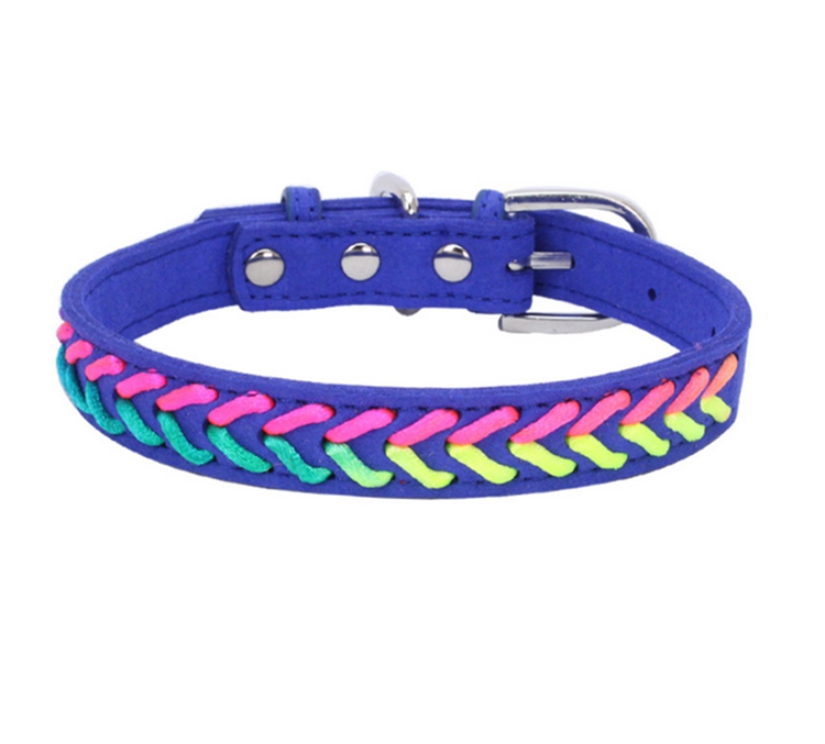 Braided Dog Collars Soft Suede for Small Medium Dog Pet Puppy Chihuahua