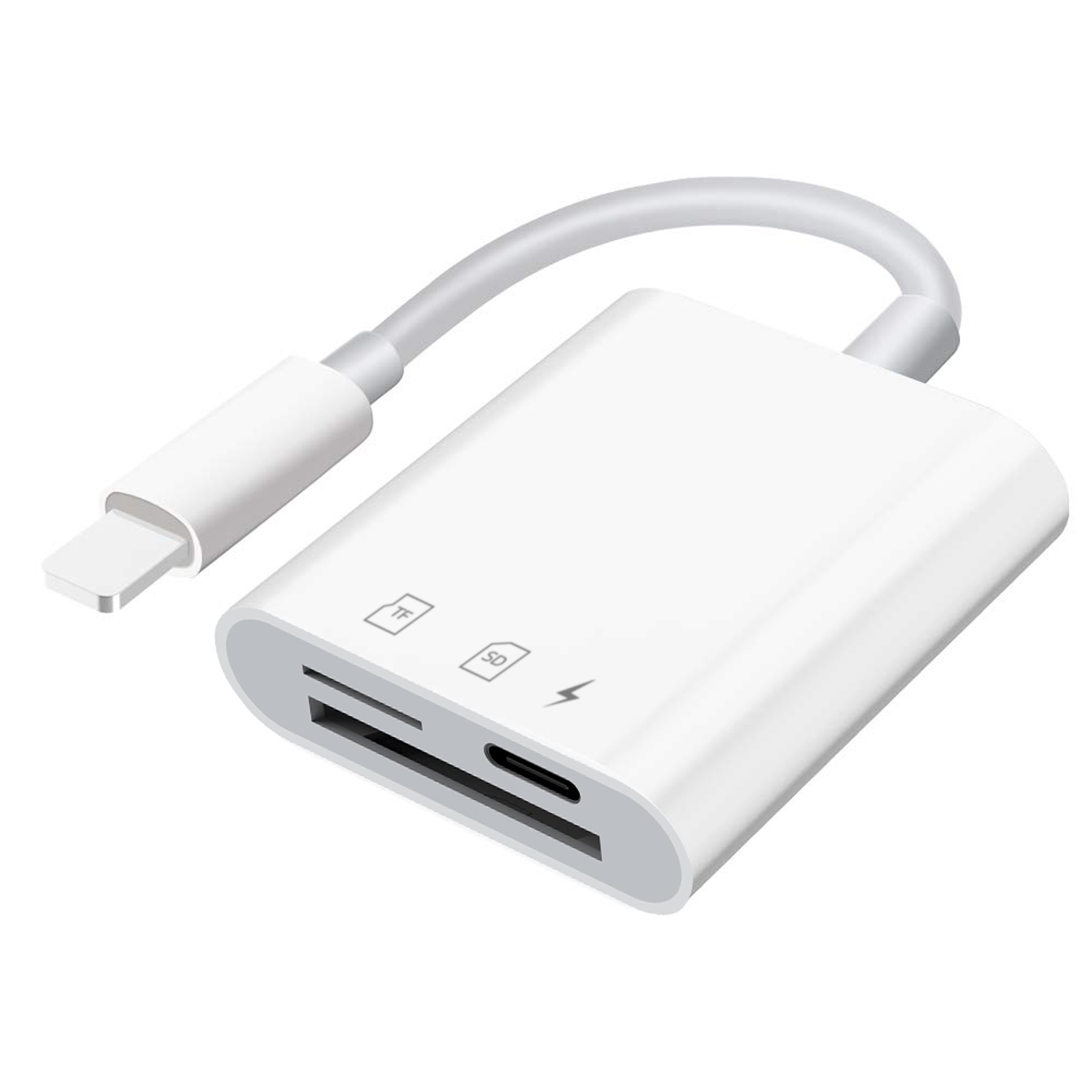 Usb 6-In-1 SD Card Reader With 3 USB Ports Otg Camera Adapter SD Card Viewer Supports TF SD Card Micro Adapter For iPhone: Rose Gold