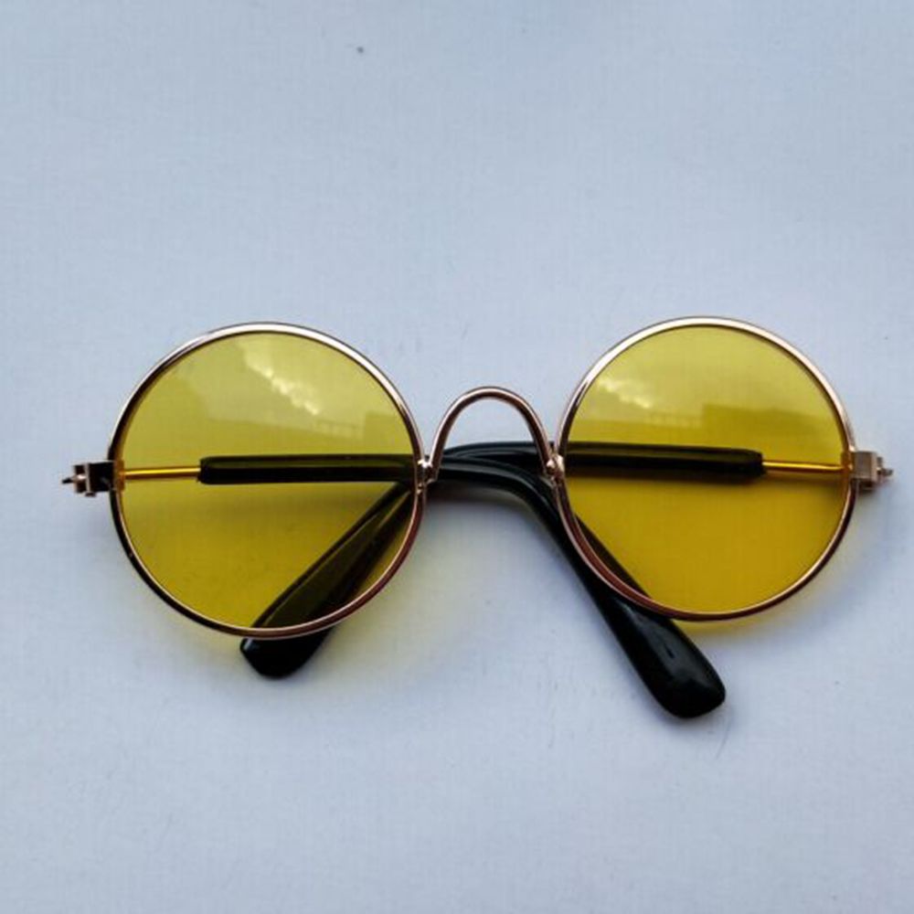 Cool Pet Glasses Small Dogs Puppy Cat Sunglasses Pet Dog Eye Protection: gold yellow