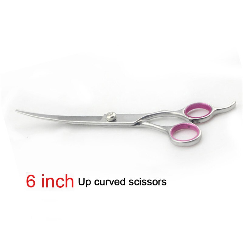 6" 7'' Stainless Steel Pet Gromming Curved Blade Scissors Dog Cat Cutting Hair Scissors Barber Up Curved / Down Curved Scissors: 3