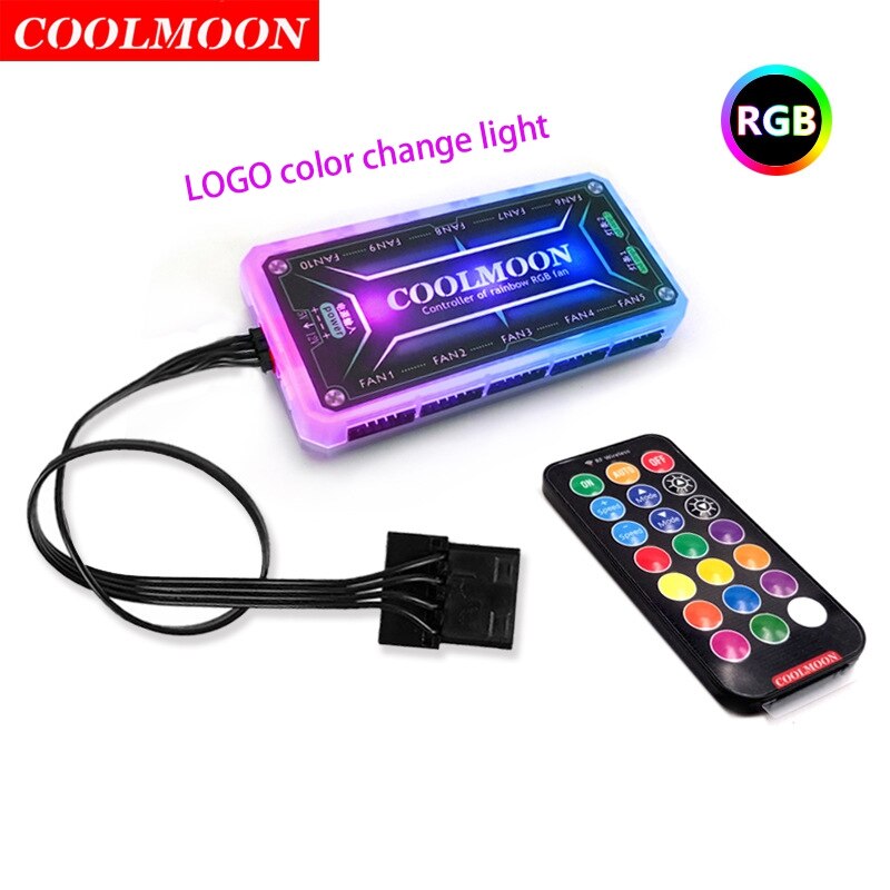 COOLMOON Crystal Diamond juegos RGB, 12cm Silent Long-Life RGB caja emisor de luz juego de ventiladores de enfriamiento para PC