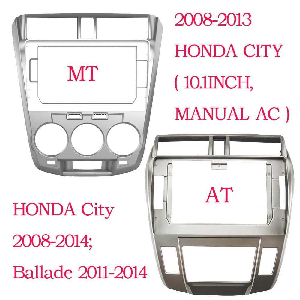 10.1 Inch Car Fascia For HONDA CITY Double Din Fascias Audio Fitting Adaptor Frame Panel For Ballade
