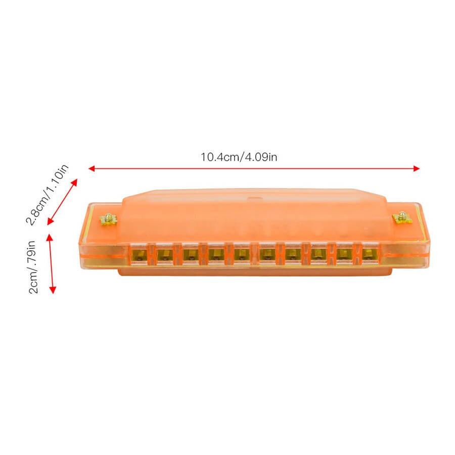 20 Tones Harmonica 10 Holes 20 Tones Harmonica Plastic Harmonica 4.09*1.10*0.79inch Birthday for Kids