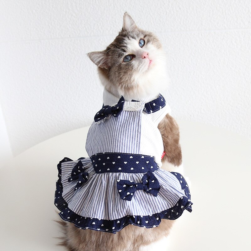 Vestido con lazo para perro, ropa para mascotas, vestido de Lolita para gato, traje de Chihuahua maltés, productos para cachorros