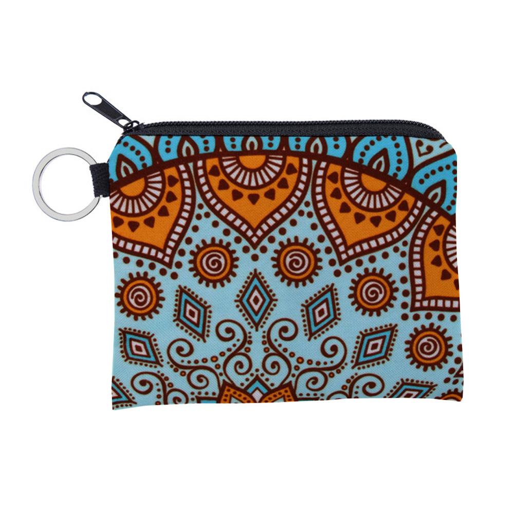 3D Printed Waterproof Mandala Mini Square Coin Purse Wallet Women Purse Porte Monnaie Bolsa Feminina Zipper Pouch Girl Key Bags: 10