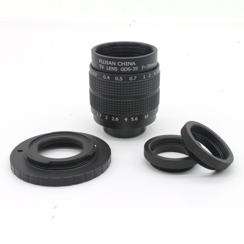 35mm F1.7 CCTV TV Movie lens + C Mount + Macro ring voor Sony E Mount Nex-5T Nex-F3 Nex-6 Nex-7 Nex-5R A6500 A6300 A6100 A5100 A5000
