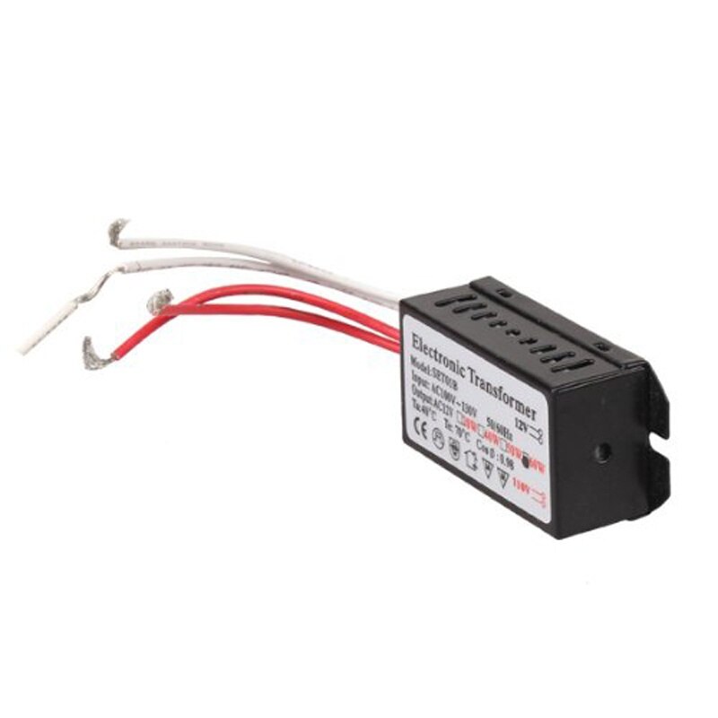 110V à 12V 60W halogène lumière convertisseur d'alimentation transformateur électronique noir