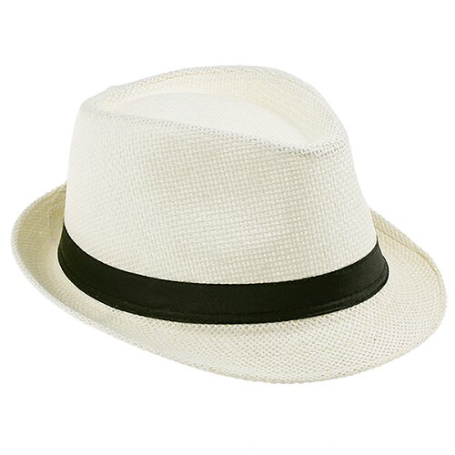 100% Handwork Child Summer straw Sun hat Boy Boho Beach Fedora hat Sunhat Trilby Girl Panama Hat Gangster Cap 25: Cream
