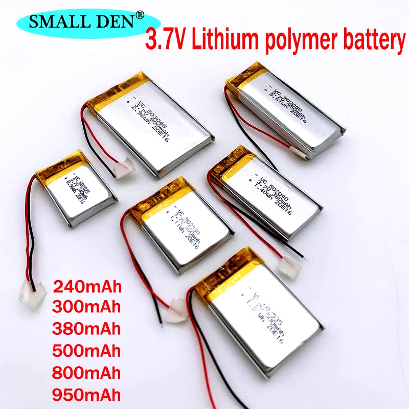 3.7V 300mAh-950mAh polymer built-in BMS for beauty instrument driving recorder MP3 MP4 GPS Bluetooth lithium battery