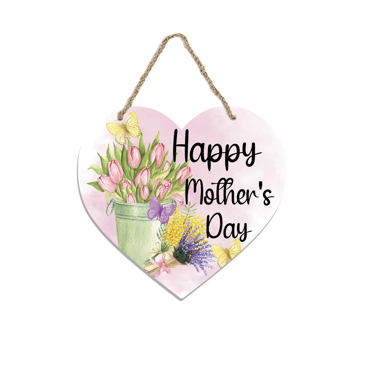 Voordeur Welkom Teken-Creatieve Hartvormige Happy Mother 'S Day Teken Houten Opknoping Borden Sweet Home Familie Deur teken: B