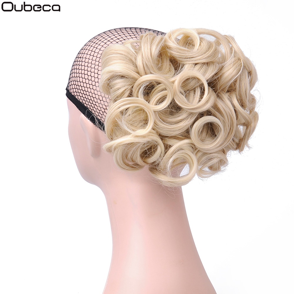 Oubeca Short Messy Curly Hair Buns Extensions Easy Stretch Hair Combs Scrunchie Chignon Clip In Ponytail Extensions For Women