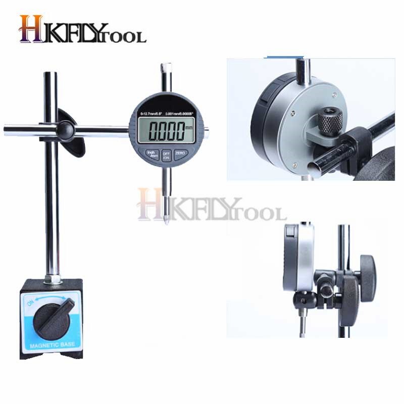 Costmagnetic Stand Met Fijnafstelling & Meetklok 0-10Mm Met Magnetische Voet 12.7Mm Digitale indicator Meten: magnetic 12.7mm