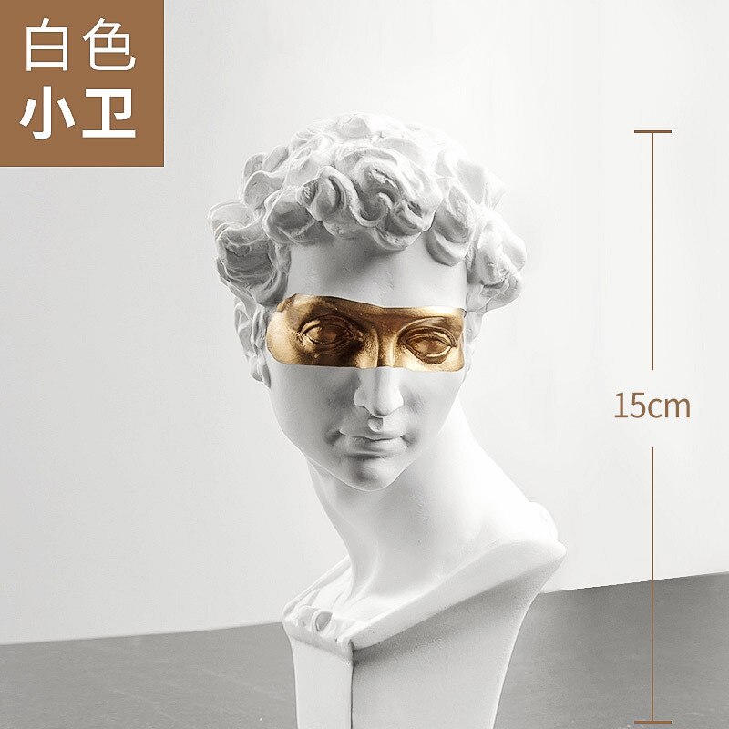 Sculpture David Head Resin Statue Europe David Statues Nordic Home Decoration Accessories Modern Home Decor Office Tabletop: White