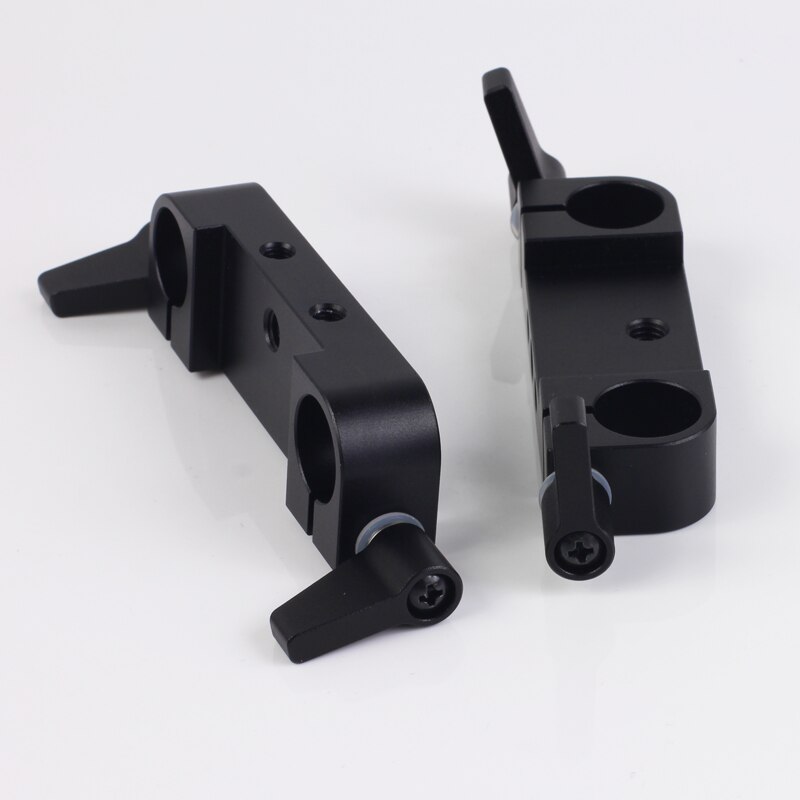 2pcs Universal Rod Clamp Block Adapter fr 15mm Rod Support Rail System DSLR Rig Camera Tripod Follow Focus Power Supply Box Cage