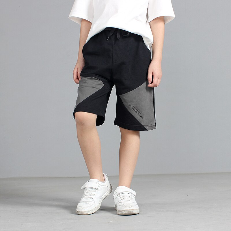 Kids Boys Summer Shorts School Children Knitted Loose Splicing Leisure Short Pants For Teen Big Boys 120-160 Dwq736
