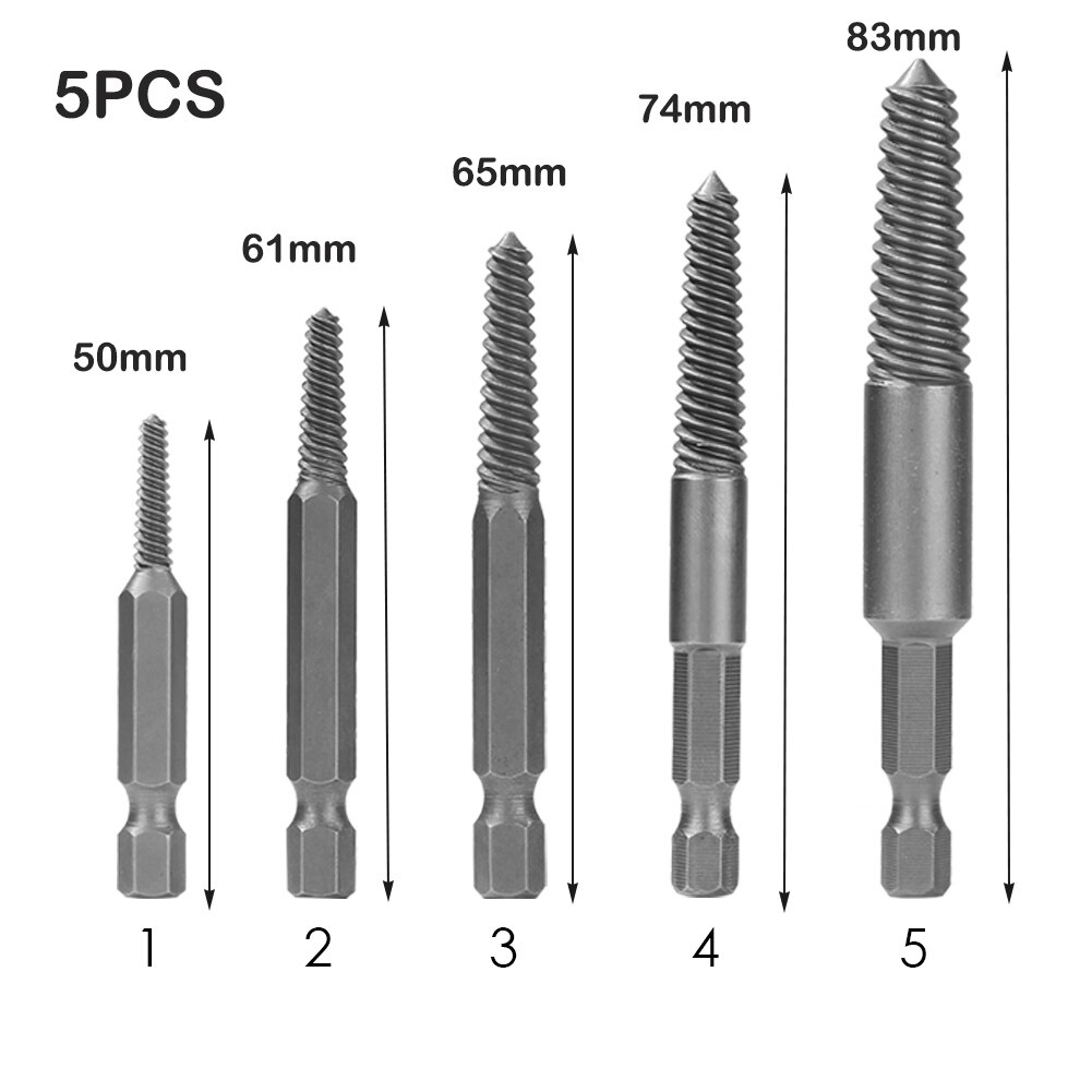 Hex Shank Screw Extractor Drill Bits Guide Broken Damaged Bolt Stud Remover