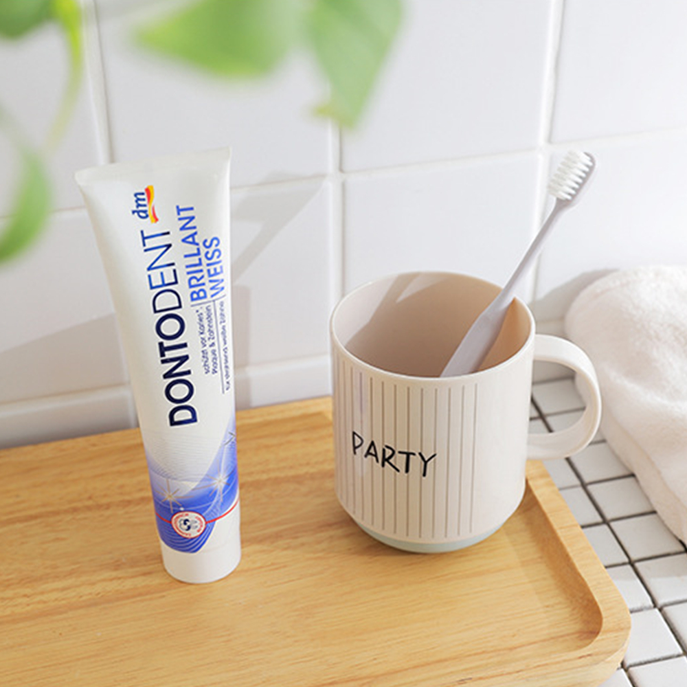 1 Uds. Tazas de agua circulares gruesas y creativas respetuosas con el medio ambiente soporte de cepillo de dientes taza de enjuague de los dientes taza de baño