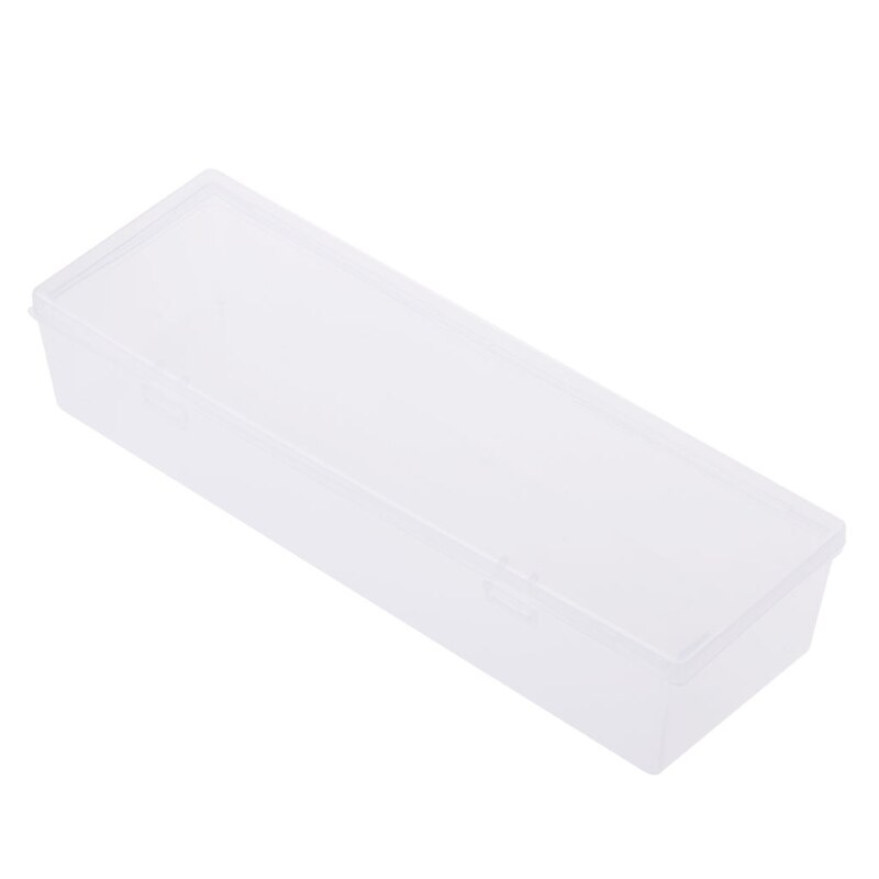 Rectangular Plastic Clear Storage Box Jewelry Container Case Bead Organizer Case: 24.8x7.6x4.6cm