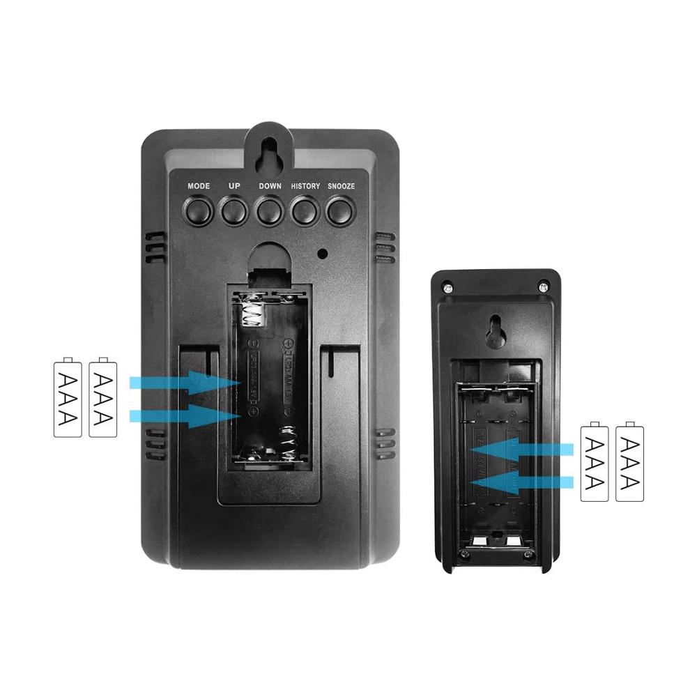 Multifunction Weather Station Thermometer with Alarm Clock, Indoor Outdoor Temperature Air Pressure Weather Forecast Station