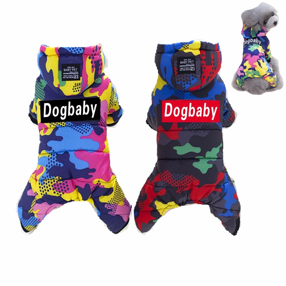 E3 Gloednieuwe Dikte Dogbaby Huisdier Vier Benen Katoenen Hooded Kleding Puppy Hond Winterjas Jumpsuit Voor Chihuahua Teddy