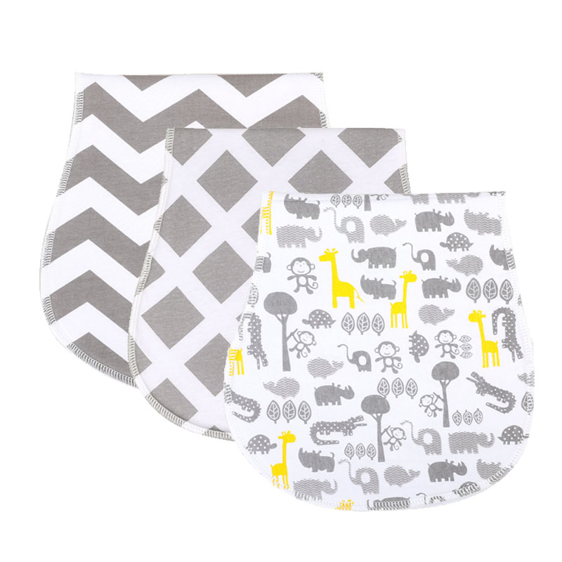 Ensemble de bavettes pour bébé, tissu 100% coton, 3 couches, absorbant, absorbant, imperméable, pour -nés, 3 pièces/lot: 319