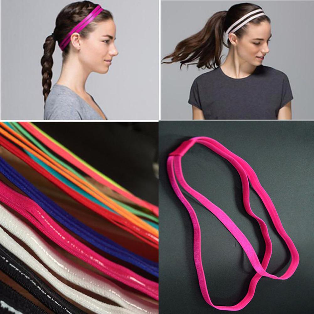 Bandas elásticas de goma para el pelo para hombre y mujer, cintas para el pelo de Color caramelo para Yoga, diadema deportiva para niñas, banda elástica antideslizante para el sudor, para correr y fútbol, 1 unidad