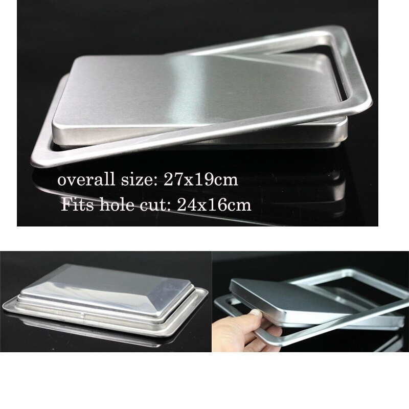 Stainless Steel Flap Lid Trash Bin Cover Flush Recessed Built-in Balance Kitchen Counter Top Swing Garbage Can Lid: F