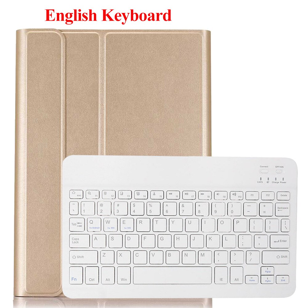 Drahtlose Tastatur Für Huawei MediaPad T3 10 9,6 zoll fallen PU Leder Tablette Abdeckung Für AGS-L09 AGS-L03 Mit Bluetooth Tastatur: Gold-Englisch