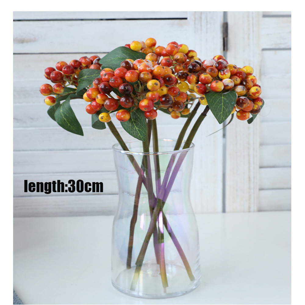 1PC Mini Nep Groene Plant Berry Boeket Kleine Bessen Schuim Fruit Nep Cherry Kunstbloem Feestartikelen Woondecoratie