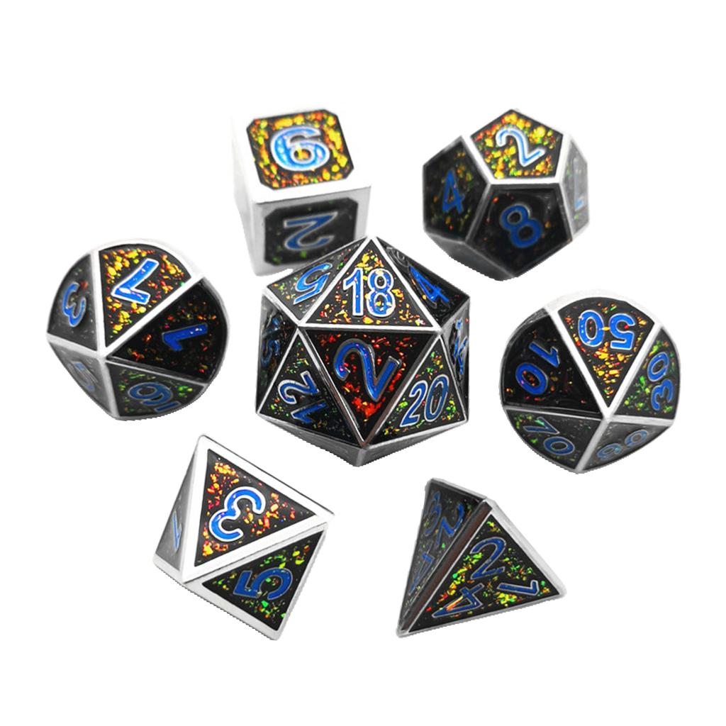 Set Van 7 Polyhedral Aantal Dobbelstenen D4 D6 D8 D10 D12 D20 Voor Speelgoed: F