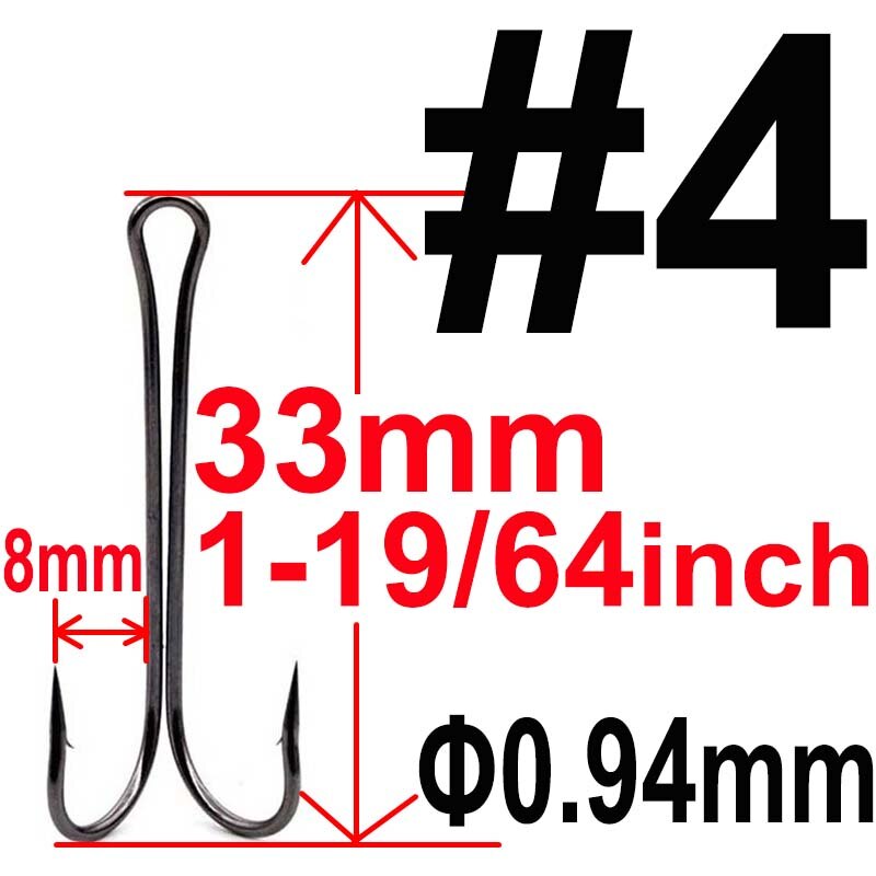 20 stücke mit Kasten Lange Schaft Doppel Haken Kraut Angeln haken Fliegen Binden Duple Haken für Jig Bass Fisch angeln angelgerät Für Weiche Locken: 4