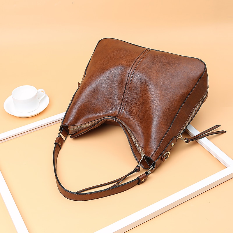 DIDABEAR Hobo Tasche Leder Frauen Handtaschen Weibliche Freizeit Schulter Taschen Geldbörsen Vintage Bolsas Große Kapazität Tote tasche