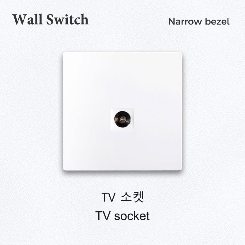 Plastic Panel Wall Light Switches 1/2/3/4 Gang Button Switch with Wall EU TV NET Socket Function Parts DIY Korean Standard White: PURPLE