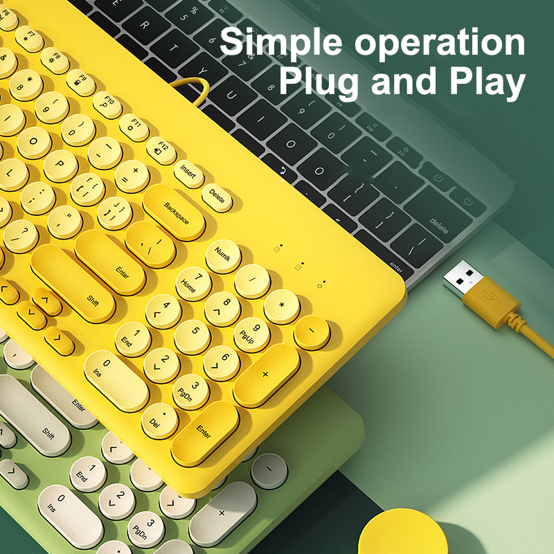 EAOR USB Wired Keyboard and Mouse Combos for Laptop Desktop Portable Gaming Keyboard Mouse Set Mute Computer Keyboard