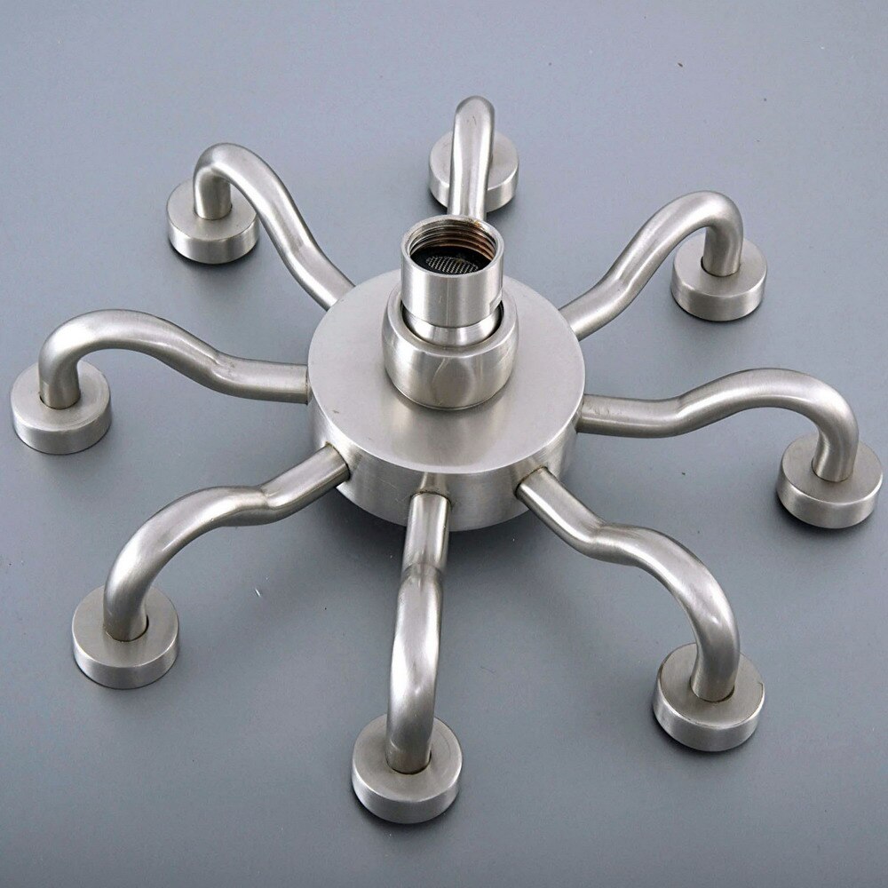 Okrągła głowica prysznicowa opady deszczu głowica prysznicowa natrysk z deszczownicą słuchawka prysznicowa matowy nikiel akcesoria łazienkowe: prysznic głowa E