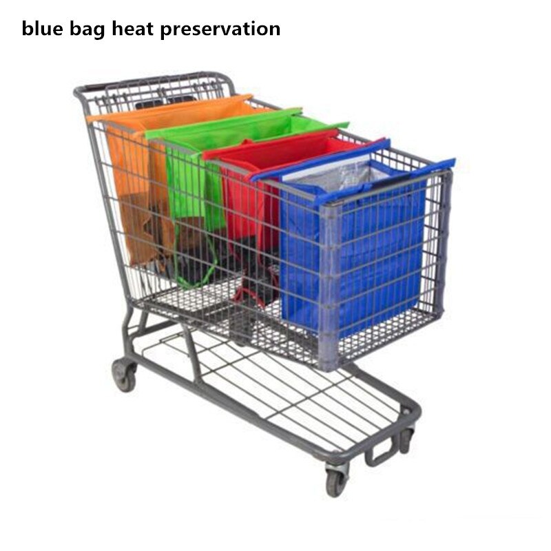 Attra-Yo 4 Stks/set Winkelwagen Trolley Tassen Opvouwbare Herbruikbare Boodschappentas Eco Supermarkt Bag Bolsas: heat preservation