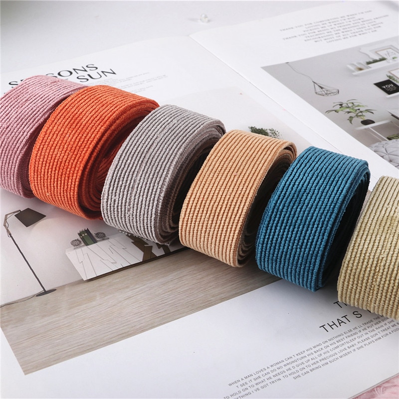 Tira de tejido de pana de 25mm x 1M, suministros para manualidades DIY, diadema con lazo Manual, horquilla, cintas para el pelo, accesorios de costura