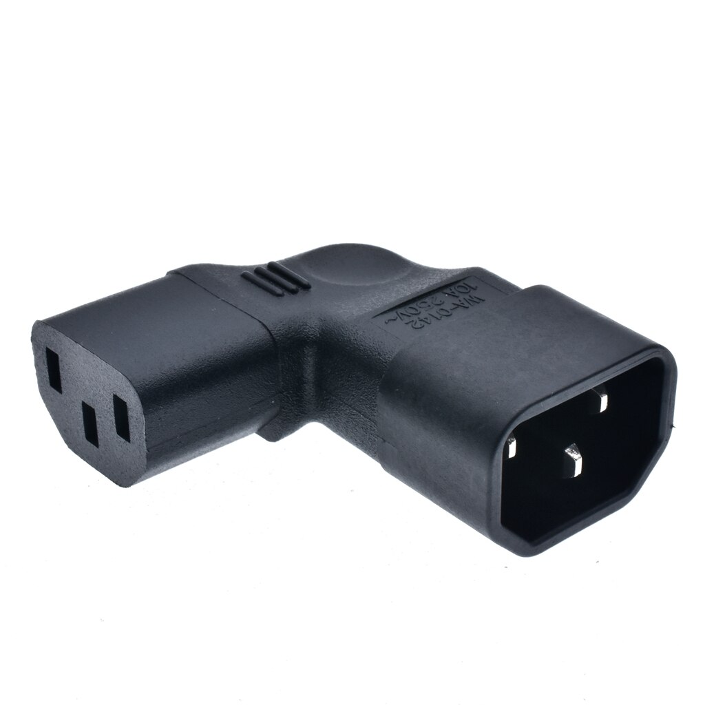 Right Angle IEC 320 C14 3 Pin Male to C13 Female PDU PSU UPS Power Extension Adapter Receptacle for LCD LED TV Wall Mount