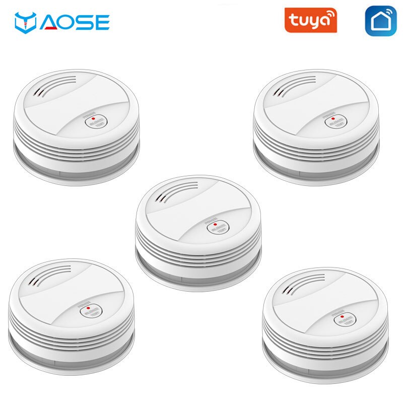 YUPA Tuya WIFI Fire Smoke Detector Security Alarm System For Garden Smoke House Home Office SmartLife APP Control Fire Alarm