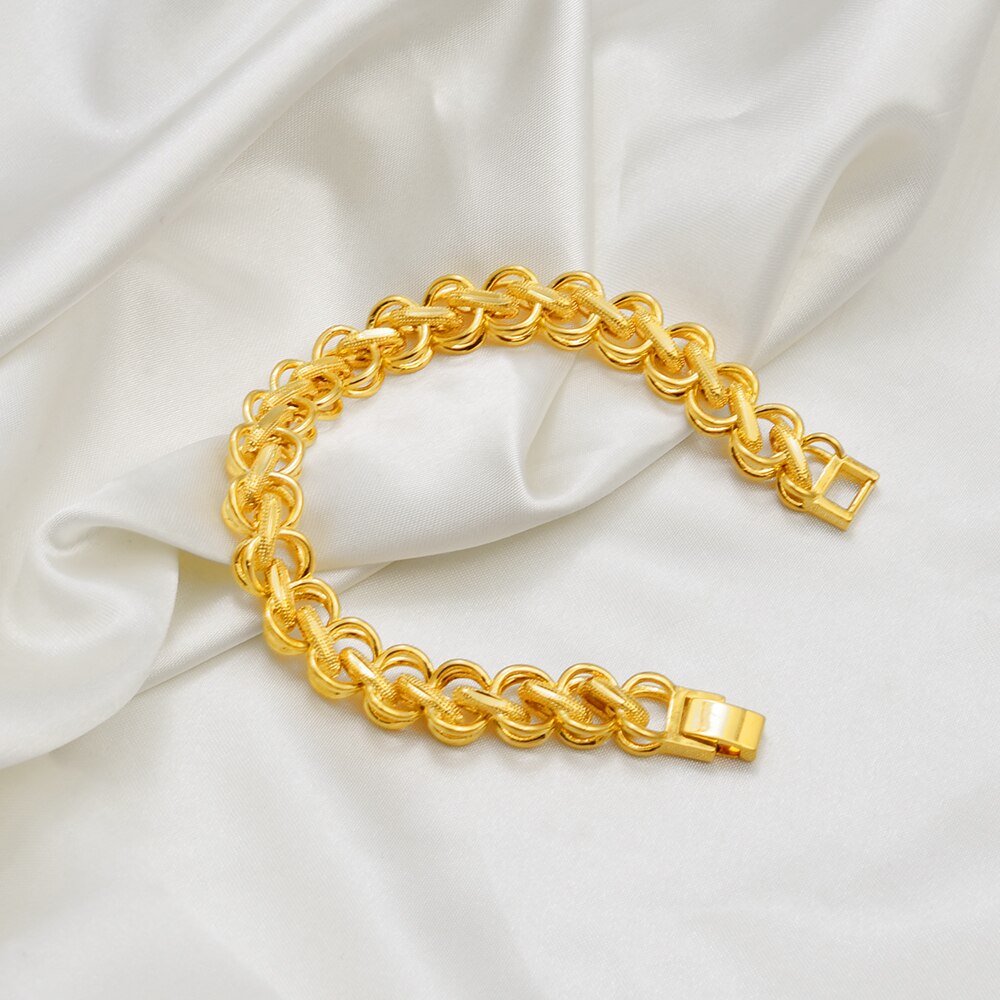Anniyo Dikke Armbanden Mannen Vrouwen Goud Kleur Hand Chain Banglet Afrikaanse Dubai Arabian Sieraden Verjaardagscadeaus 2022 #135916