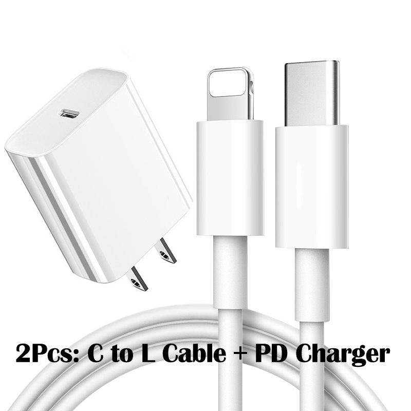 For Apple Original 20W Fast Charger For iPhone 13 12 11 XS XR SE Pro Max Mini PD Quick Charger USB C To Type C Fast Charge Cable: US C To L PD Charger