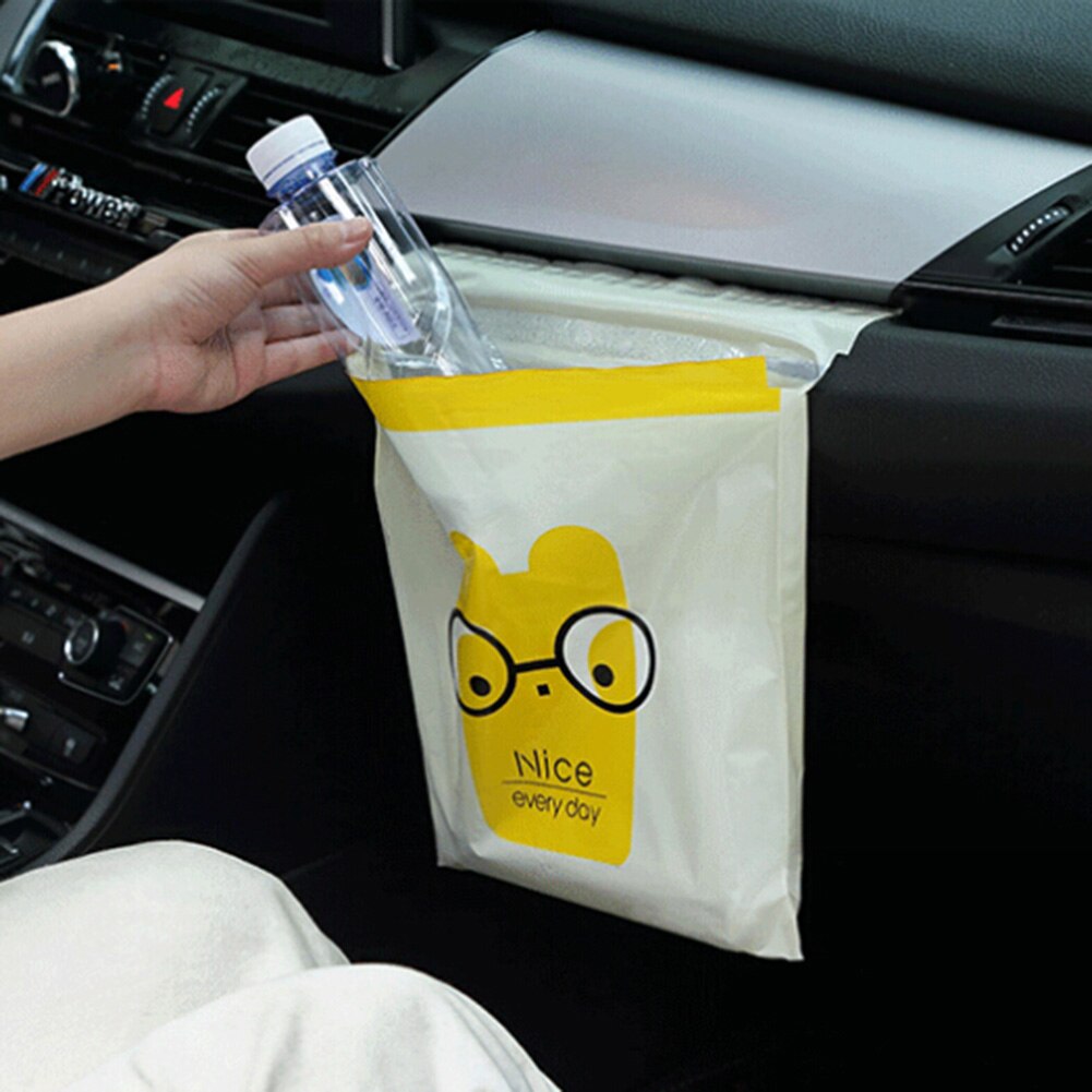 15pcs Car Trash bag Disposable Self-Adhesive Car Biodegradable Trash Rubbish Holder Garbage Storage Bag Vomit Bags Car Trash bin