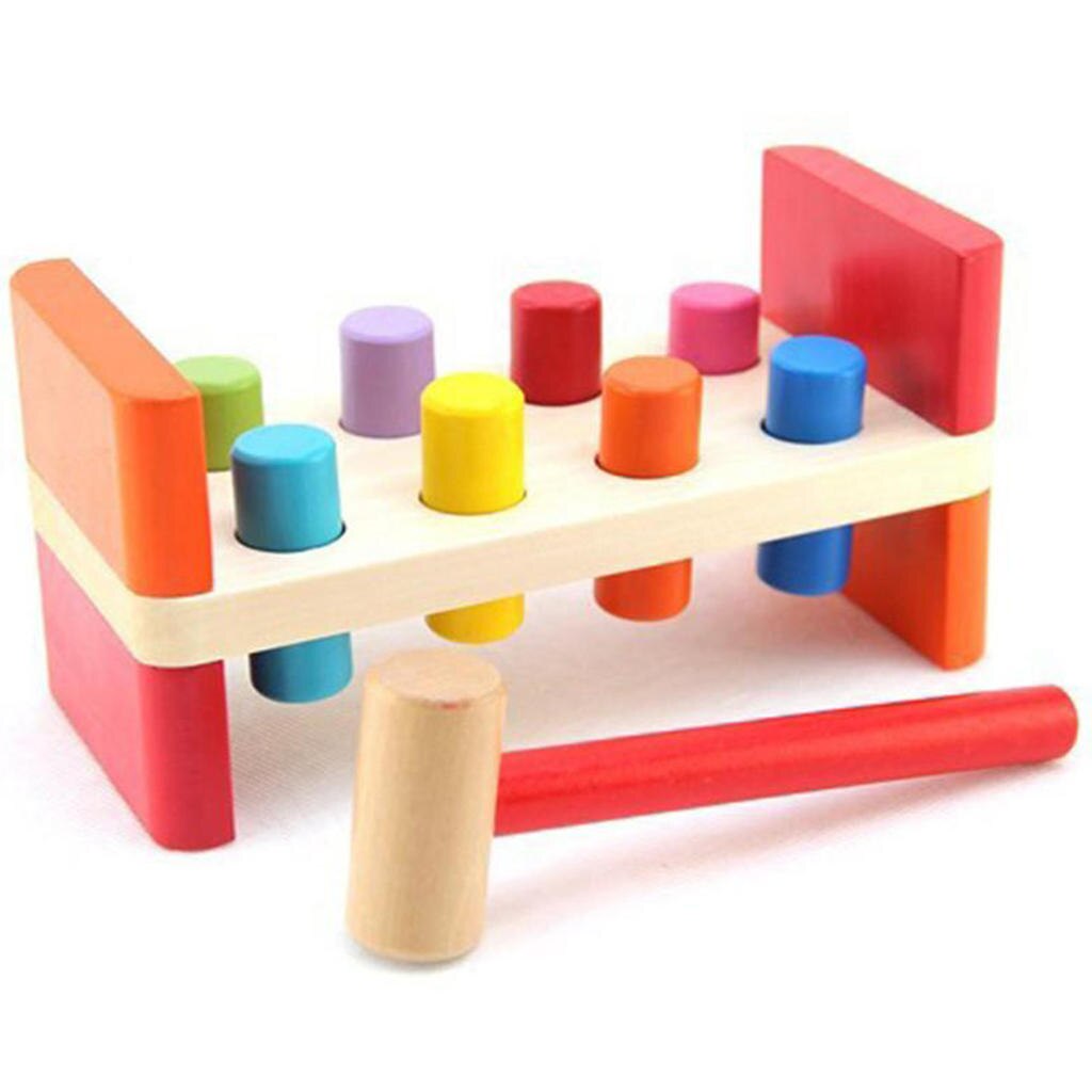 Juego de golpeo de Banco de martillo de madera para niños pequeños de 1 año