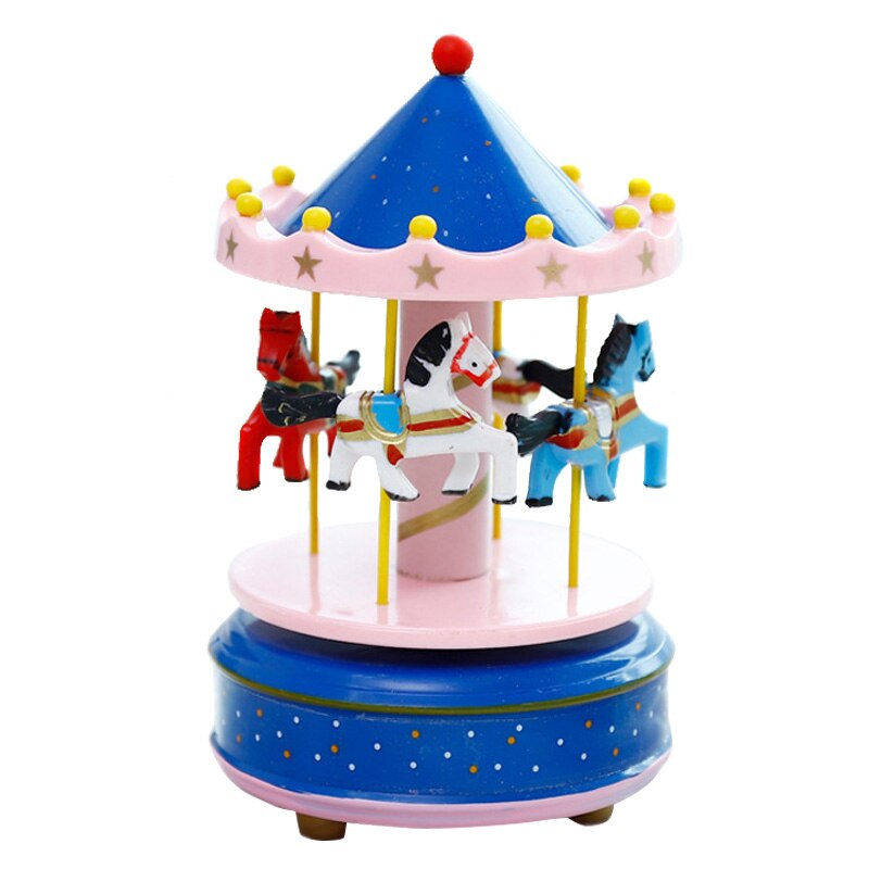 Romantic Carousel Horse Music Box Toy Artistic Wooden Carousel Music Boxes SMD66